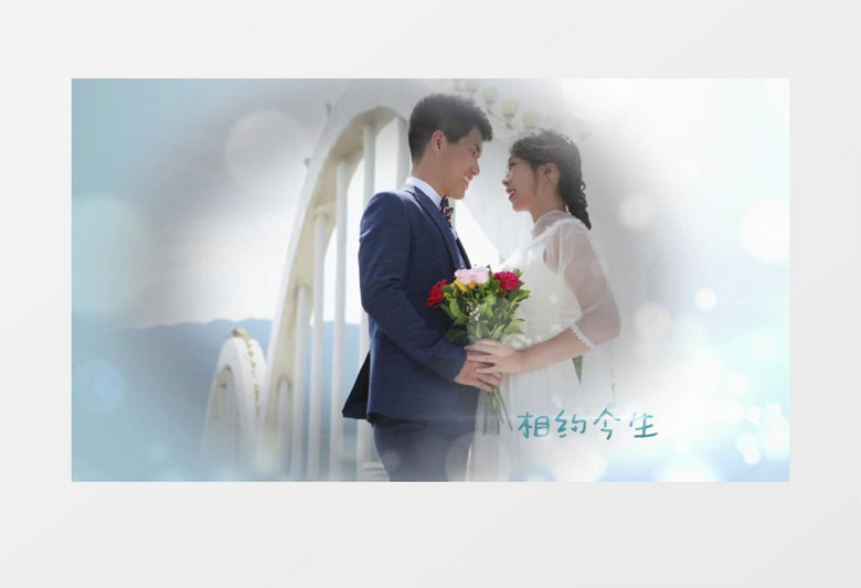 蓝色梦幻粒子婚礼展示edius视频模板