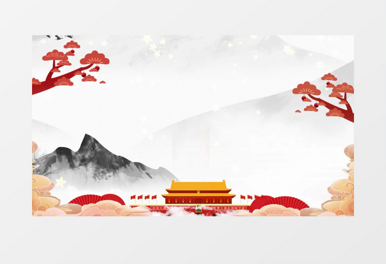 中国风天安门党建背景视频