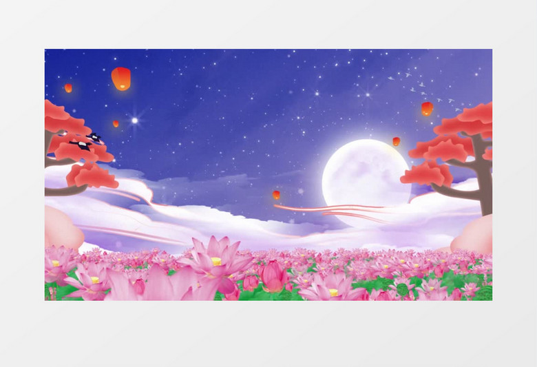唯美夜色鲜花背景素材