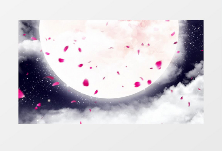 花瓣下落月光背景视频