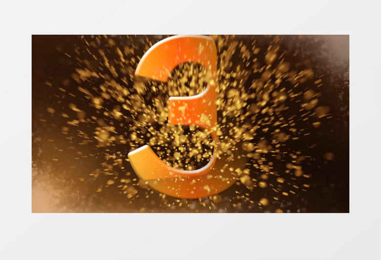 金色爆炸粒子倒计时动画edius视频模板