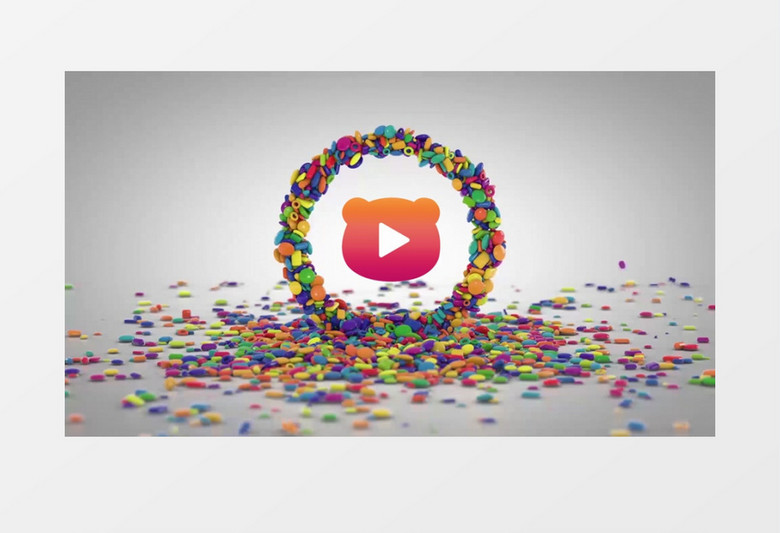 彩色糖果可爱标志展示PR模板