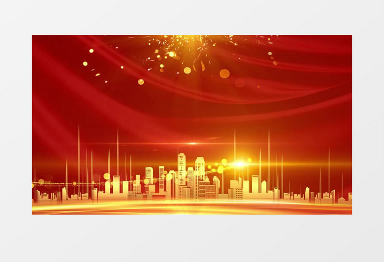 红金奢华大气粒子飞舞晚会年会背景视频