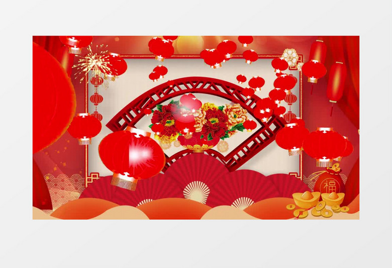 2021欢快喜庆新年牛年片头展示pr模板