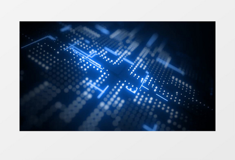 蓝色网格光效未来科技感企业宣传logo片头视频Pr模板
