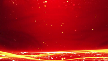 红色党政金属大气金色粒子背景视频片头