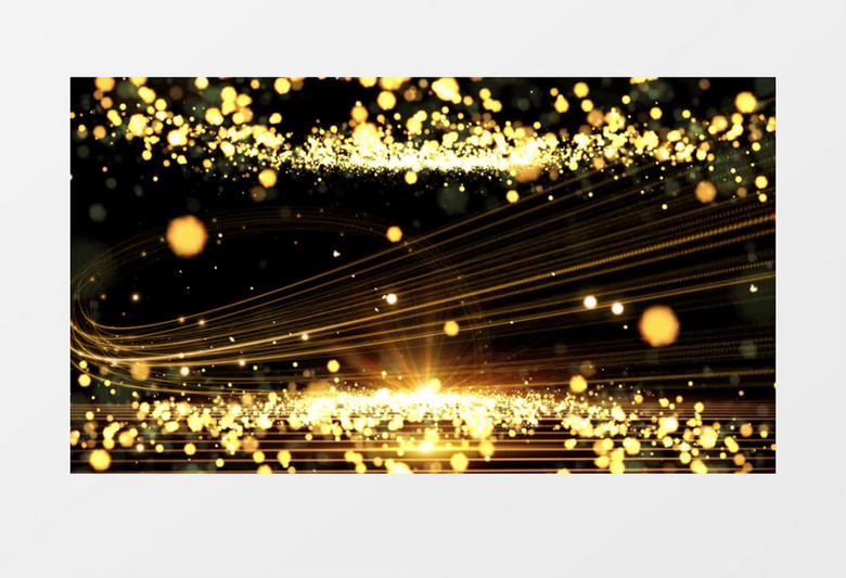 金色粒子光效飞舞企业年会晚会背景视频