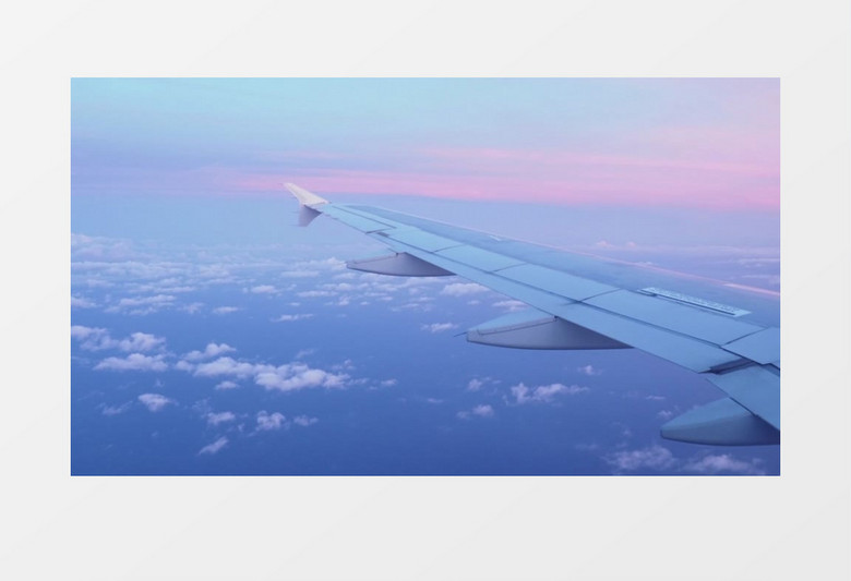 蓝天白云飞机晚霞实拍视频素材