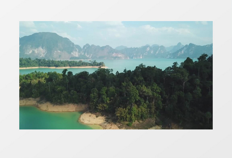 航拍靓丽青山绿水岛屿视频素材