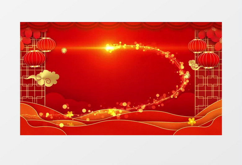 红色喜庆传统节日元旦新年E3D立体金字片头背景视频