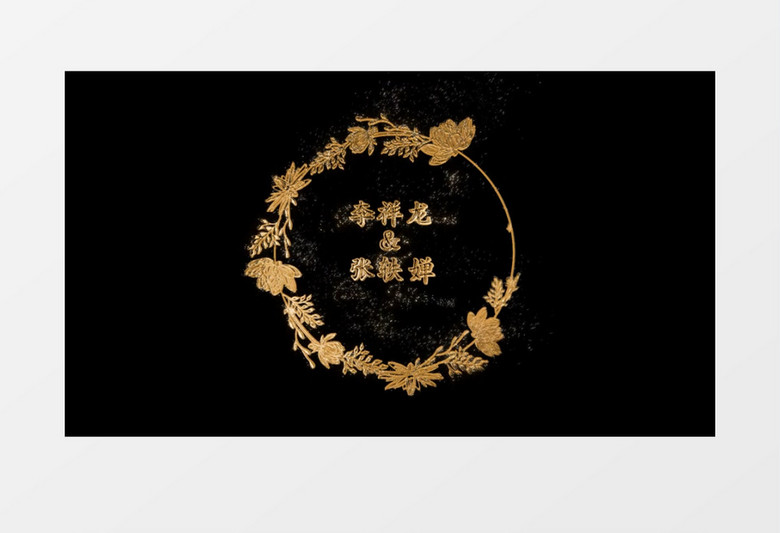 金色现代浪漫文字片头pr模板