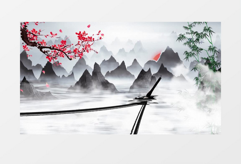 大气传统中国风书法片头展示会声会影模板