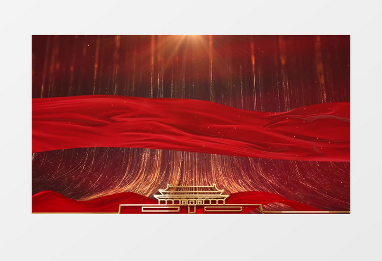 震撼大气红金粒子晚会片头开场背景视频片头