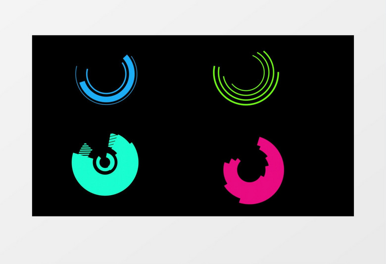 动态科技感圆环路径动画元素