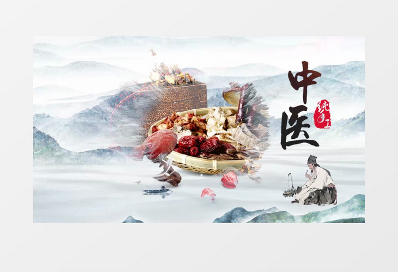 大气水墨弘扬中国传统文化图文片头pr模板