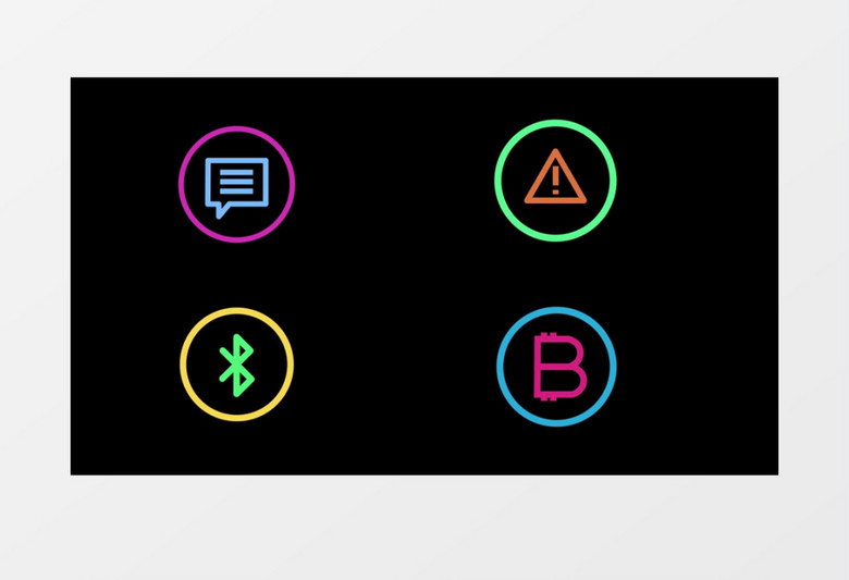 圆形图案元素图标视频后期素材