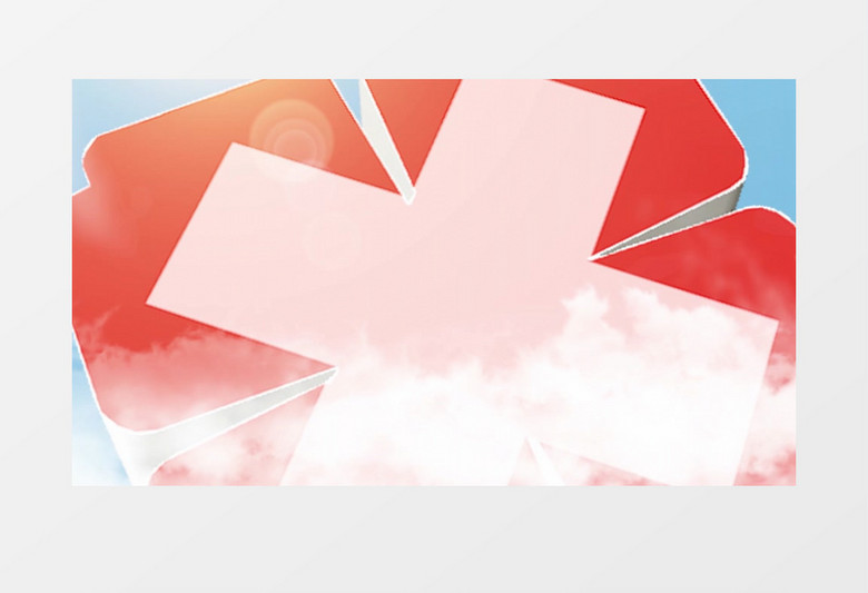 大气蓝天白云穿梭天使展翅爱满人间护士节片头展示pr模板