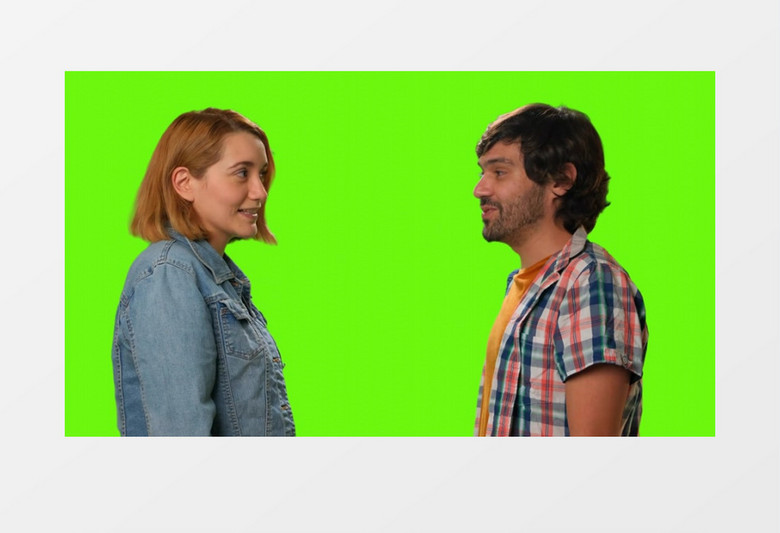 情侣在绿幕下约会后期素材