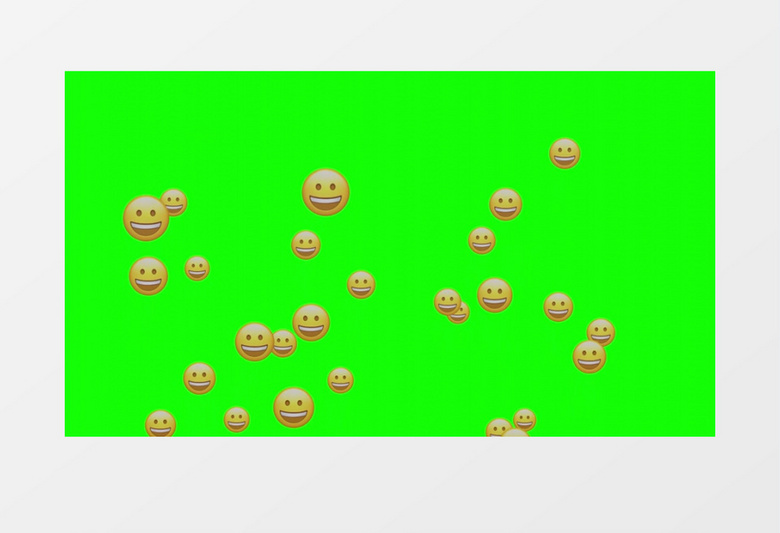 笑脸表情绿幕素材背景视频
