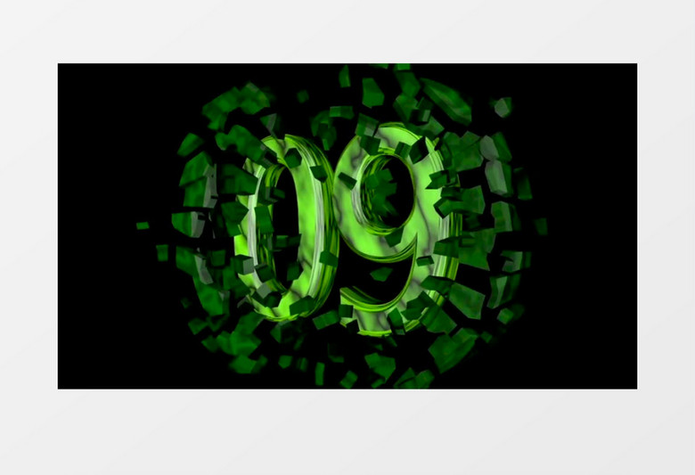 3D立体十位数倒计时背景视频