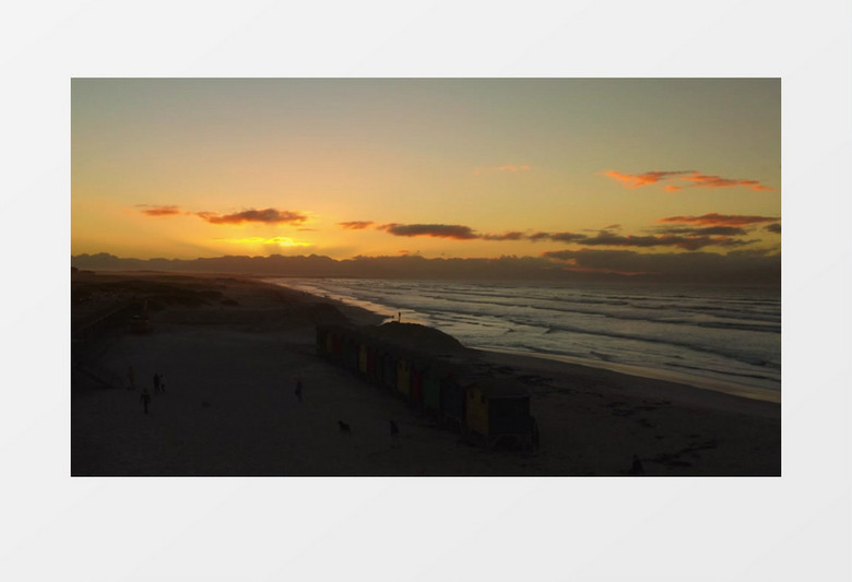 日落后的海滩景象实拍视频