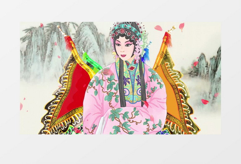 大气传统文化中国戏曲片头展示pr模板