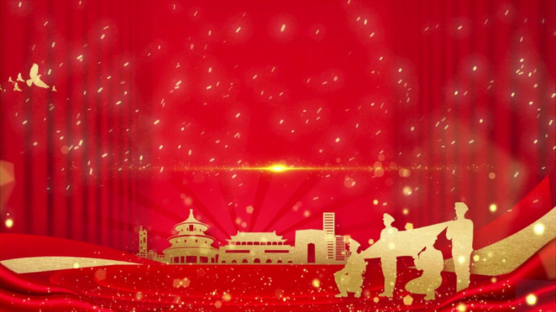 大气红色建党100周年背景视频素材下载_mp4格式_熊猫办公