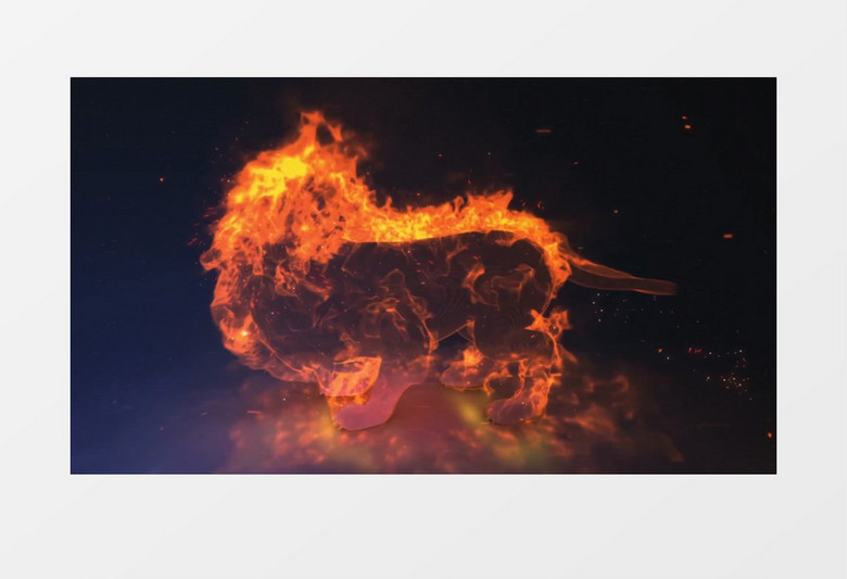大气震撼火焰狮子片头PR视频模板