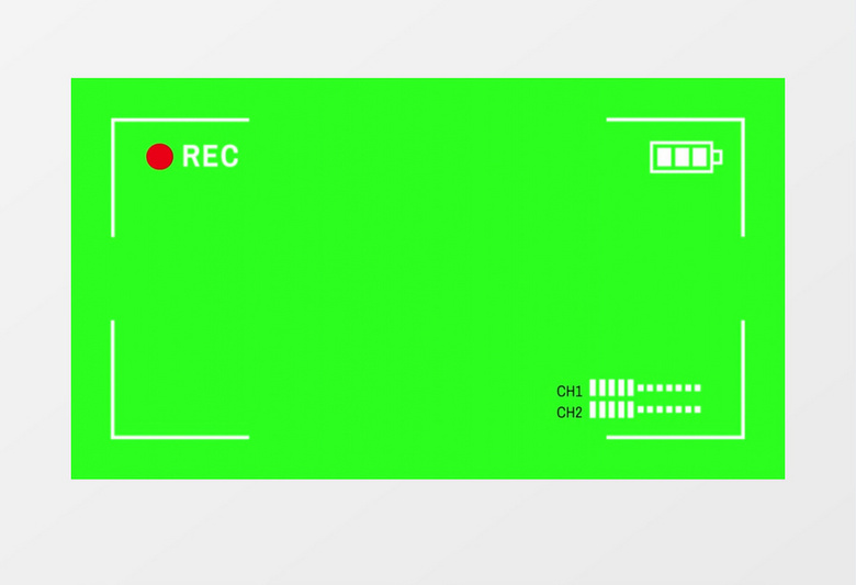 摄像机录像相框取景器绿幕后期素材