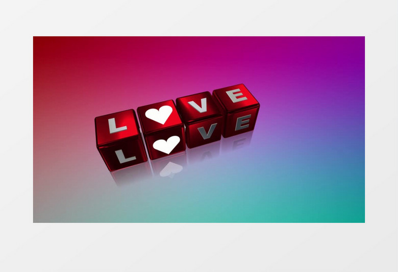 创意正方体love背景视频素材