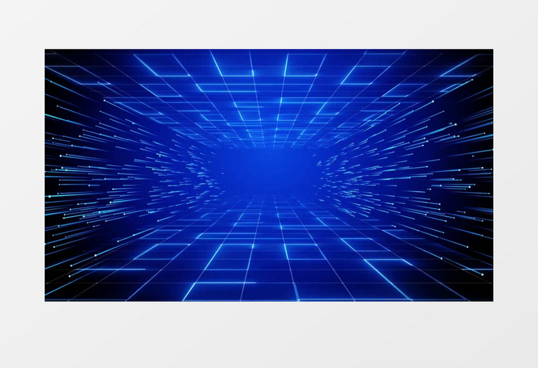 蓝色科技线条空间背景视频