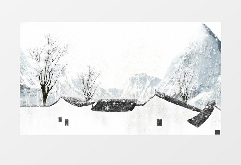 中国风二十四节气小雪背景视频