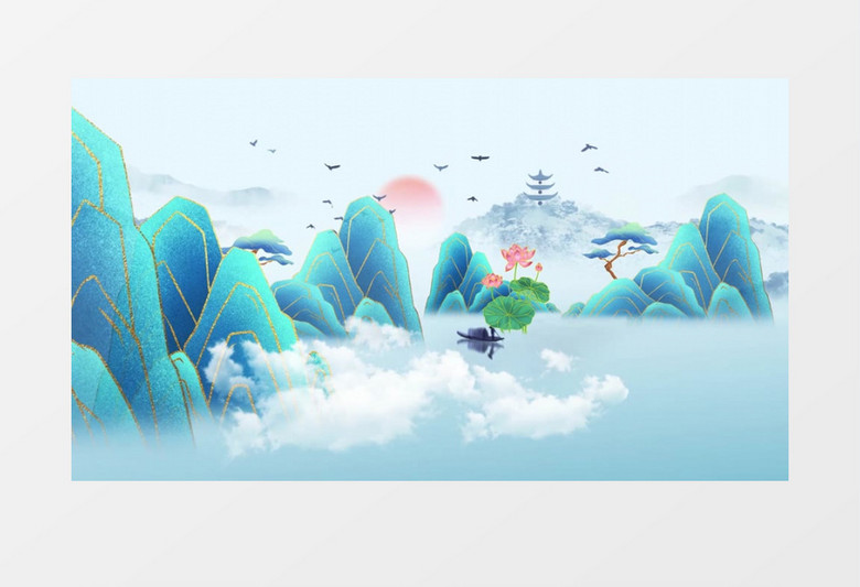 国潮中国传统文化水墨宣传背景视频