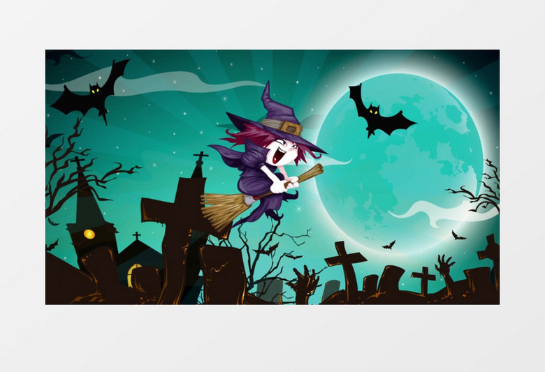 卡通风格趣味万圣节AE模板