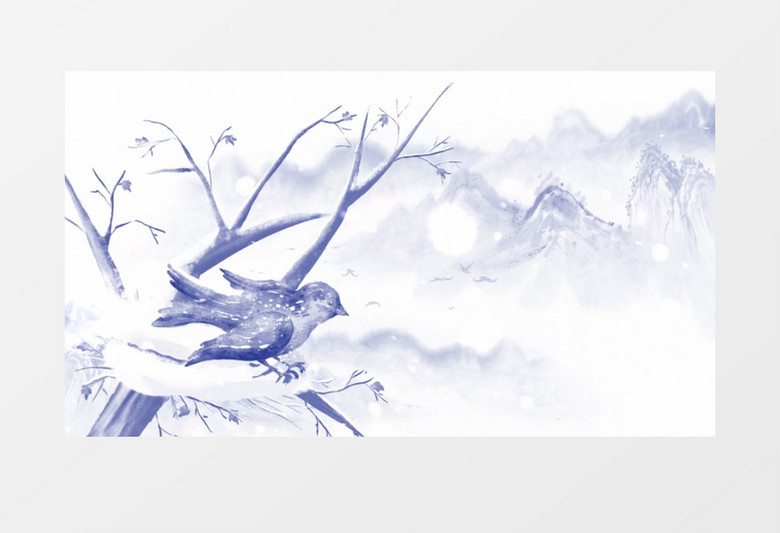 中国风二十四节气小雪宣传展示背景视频