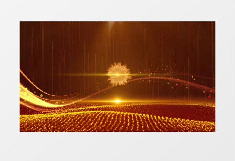 大气震撼年会金色粒子特效背景视频