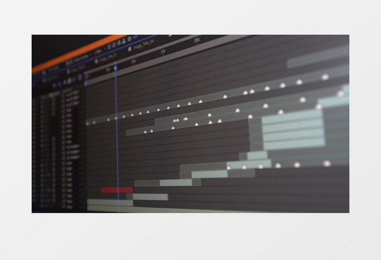 设计师在AE软件中拖动时间轴调整合成位置实拍视频素材