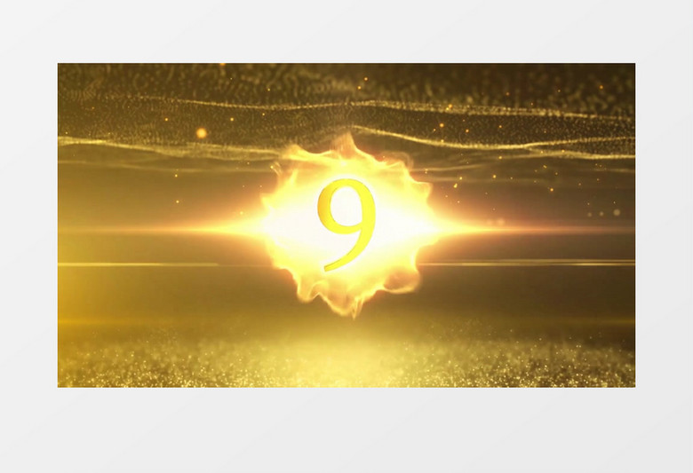 金色粒子文字十秒倒计时背景视频