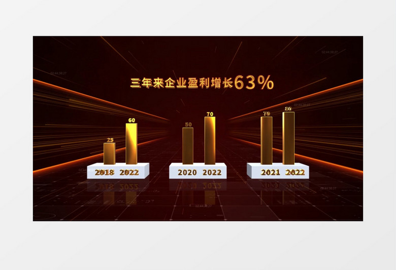 大气金色企业柱状图数据统计AE模板