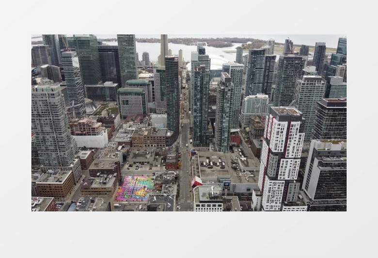 无人机拍摄城市俯瞰景观实拍视频素材