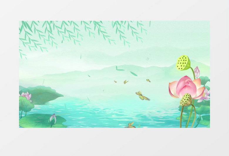 清新中国风二十四节气宣传背景视频