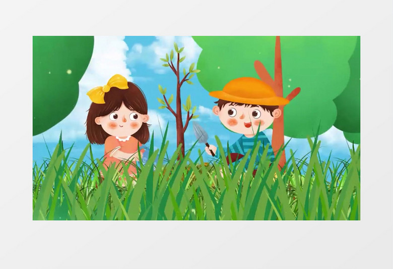 清新绿色三月十二植树节片头宣传片头pr模板