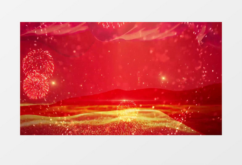 大气震撼红色党政金色粒子动态元素背景视频