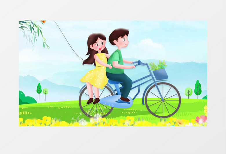 清新春天来了片头宣传pr模板