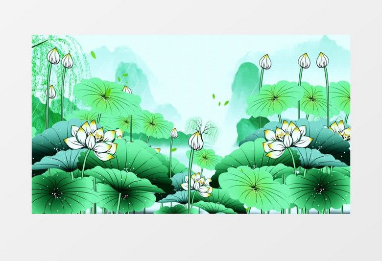 中国风水墨画风格二十四节气宣传展示背景视频