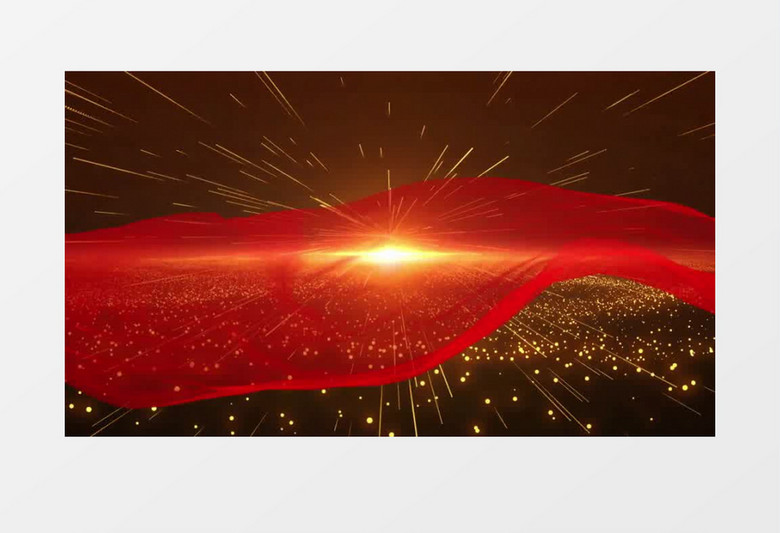 红色粒子线条发射动态元素背景视频
