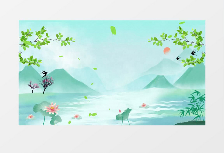 简约小清新二十四节气宣传展示背景视频