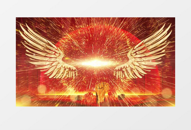 大气震撼红色党政光效宣传背景视频