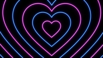 炫彩爱心光环层层生长背景视频素材