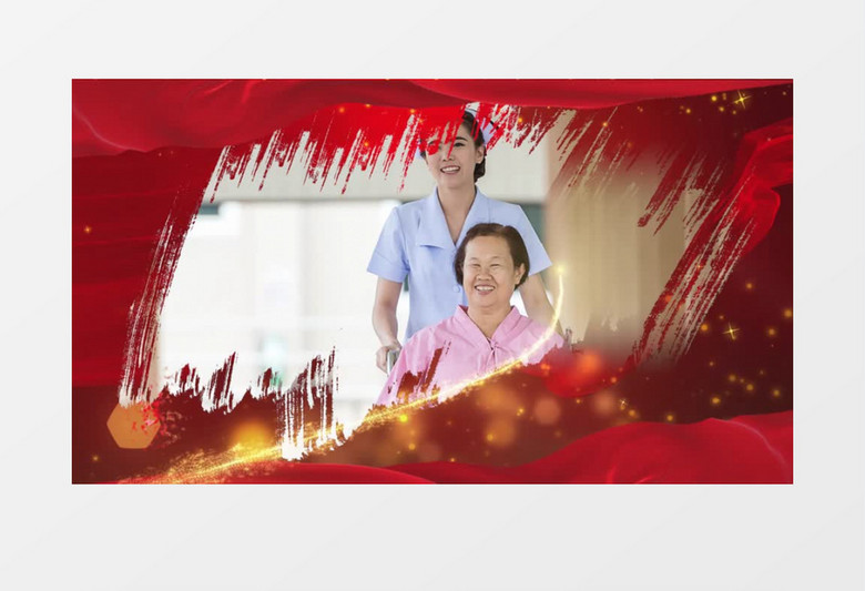 党政风红色护士节图文pr视频模板